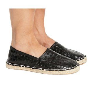 New London Rebel Black Woven Faux Leather Espadrilles Shoes Size 8US, 6UK, 39EU